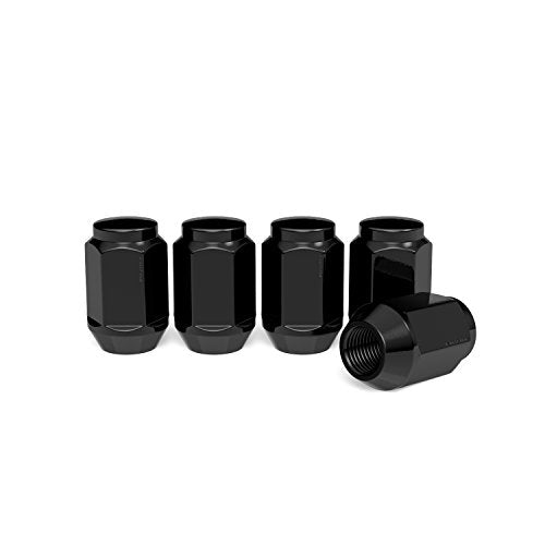 StanceMagic - 23pcs Black 1/2x20 Bulge Closed End Lug Nuts - Cone Seat, 1.4 inch Length, 13/16" 21mm Hex - Compatible with Jeep Wrangler TJ JK Cherokee XJ Wrangler Liberty Rubicon CJ5 CJ7 ZJ WJ WK 1/2"x20 (1.4in Height) Bulge (13/16" Hex)