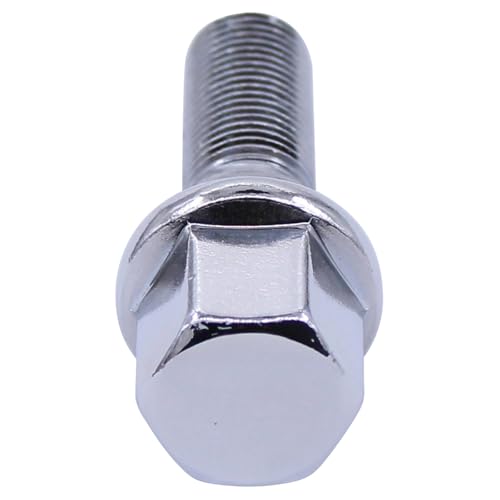 MOTOKU 20Pcs Silver M12x1.25 Wheel Lug Bolt Lug Nut Bolts Shank Length 28mm