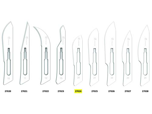 Gima Stainless Steel Blades, N20, Sterile (Pack of 100), scalpel blade