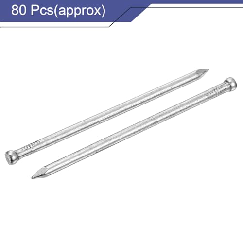 uxcell Finishing Nails 80pcs 100mm 4 Inch Hand-Drive Hardware Carbon Steel Nail Lost Head Nail