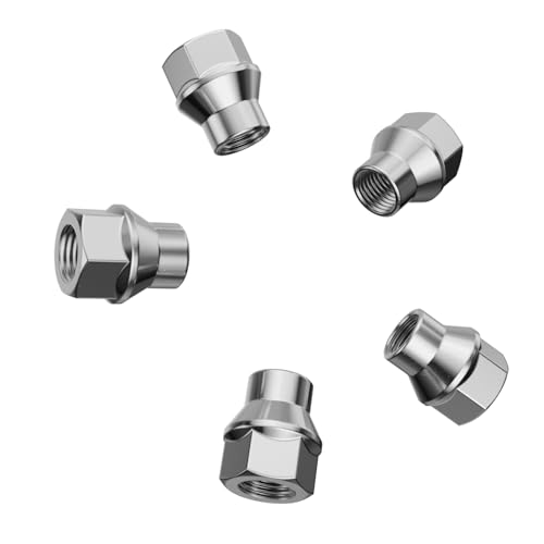 24pcs Chrome Silver Open ET Lug Nuts - Metric 12x1.5 Thread Size - 1 inch Length - Extended Threads - Cone Conical Taper Seat Shank - Compatible with Select 6Lug Vehicles and Aftermarket Wheels