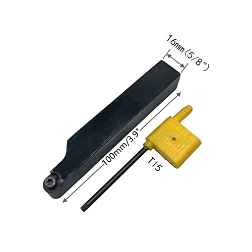 5/8in Metal Lathe Turning Tool Holder SRAPR1616H10 with R5 RCMT10T3MO Round Carbide Inserts DCMT32.51 DCMT11T304 Turning Insrts