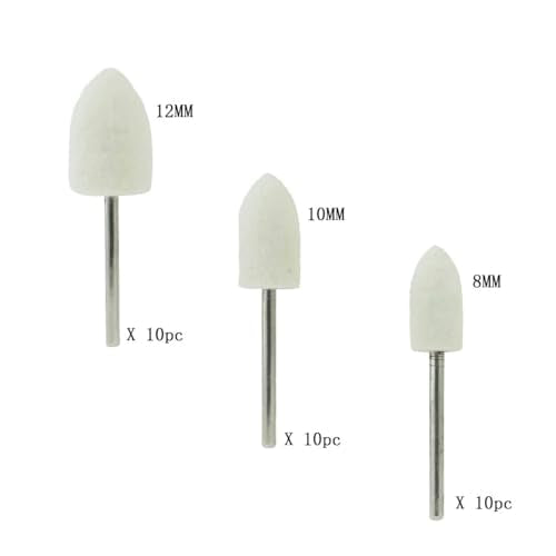 30 Pcs Wool Felt Polishing Bits, 3/32'' Shank Cone Shape Wool Polishing Points for Rotary Tool (8mm,10mm,12mm) (Pack of 2) 2.35mm (3/32inch) (Pack of 2)