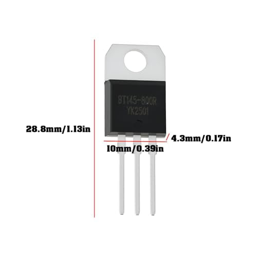 BT145-800R 800V/25A Unidirectional Thyristor for Motor Speed Control and Lighting Dimming, Pack of 10