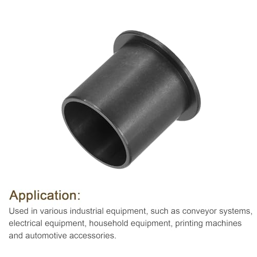 sourcing map 6Pcs Flanged Sleeve Bearing, Plastic Bushing ID 25mm x OD 28mm x Length 30mm POM Bushing, Black 6