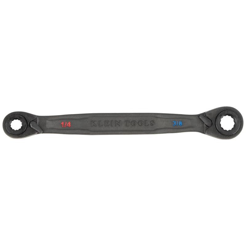Klein Tools 68216 4-in-1 Reversible Ratcheting Box Wrench Set, Quad Wrench, SAE, 2-Piece, 1/4 to 3/4-Inch, Forged Steel, 90-Tooth