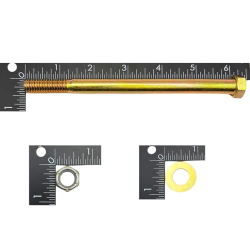 7/16"-14 x 6 Grade 8 Bolts (10-Pack) – Heavy-Duty Hex Bolts Includes Flat Washers & Nylon Lock Nuts – High-Strength SAE J429 Anti-Vibration 6.0" Coarse Thread Bolts 10 Bolts, Washers, Nuts