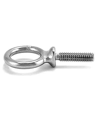 QWORK Eye Bolt, 50 Pack 1/4"-20 x 1 Marine Grade Stainless Steel Lifting Ring Threaded Eyebolt Machinery Shoulder Eyebolts 1/4" - 20 x 1"
