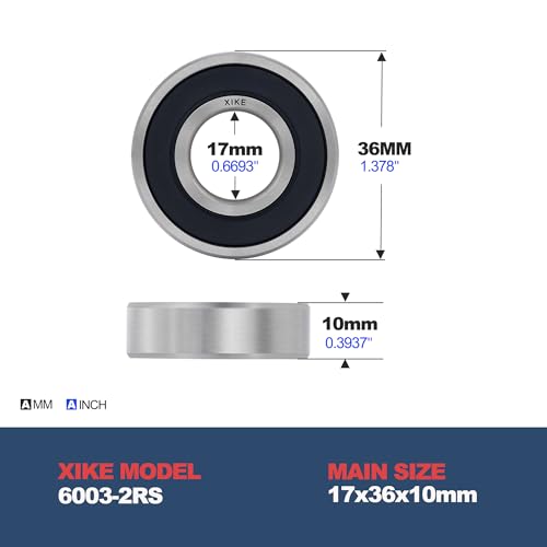 XiKe 10 Pack 6002-2RS Ball Bearings 15x32x9mm Chrome Steel 6002-2RS | 15x32x9mm