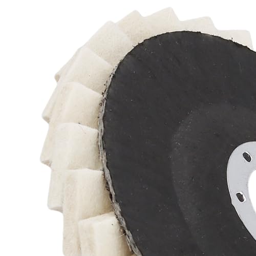 SINJEUN 15 PCS Felt Flap Disc, 4-1/2" x 7/8" Wool Polishing Wheel Disc, Angle Grinder Buffing Wheel, Metal Polishing, Off-White