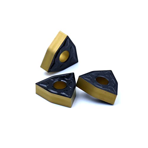 CNC Carbide Inserts Reversible Plates WNMG080404 WNMG431 - Universal Steel Machining Turning Inserts -TiN Coating Pack of 10 WNMG080404-PM