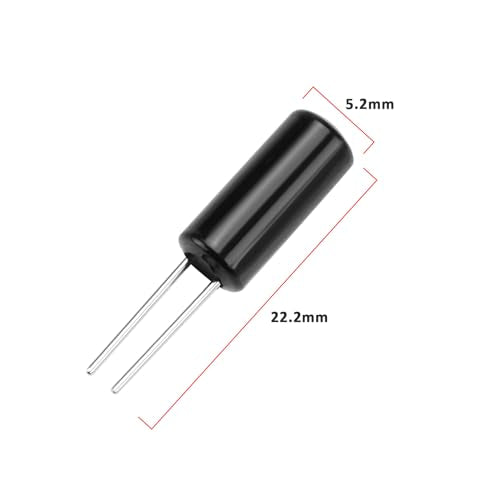 Ball Angle Tilt Vibration Switch SW-520D Ball Switch Tilt Sensor Switch 22.2 x 5.2 mm for Small Household Appliances Sports Equipment Black Pack of 20
