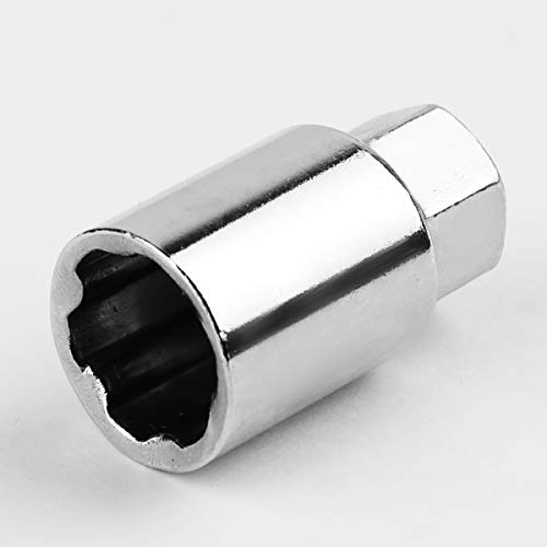 DNA MOTORING LN-ZTL-9024-125-SL Silver Open End Style M12 x 1.25 Wheel Lug Nuts w/Lock Key, 25mm OD/ 50mm Height, 20 Pack