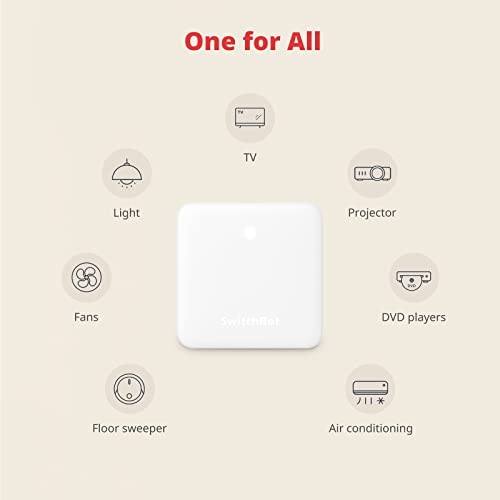 SwitchBot Bot White & Hub Mini Kit: Automate IR Devices & Physical Switches with Alexa/Google Voice Control, App Scenes & Timers.