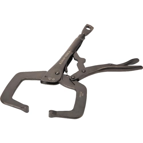 Klein Tools 38632 C-Clamp Locking Pliers with Standard Jaws, Intuitive Thumb Knob, Adjustable Clamp for Home, Shop, Woodworking, 11-Inch 11-In Standard Jaw