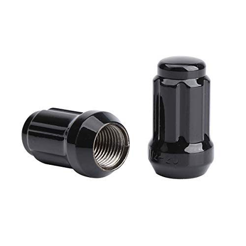 dynofit 20+2keys 1/2-20 Aftermarket Wheel Lug Nuts Black Chrome(Bundle)
