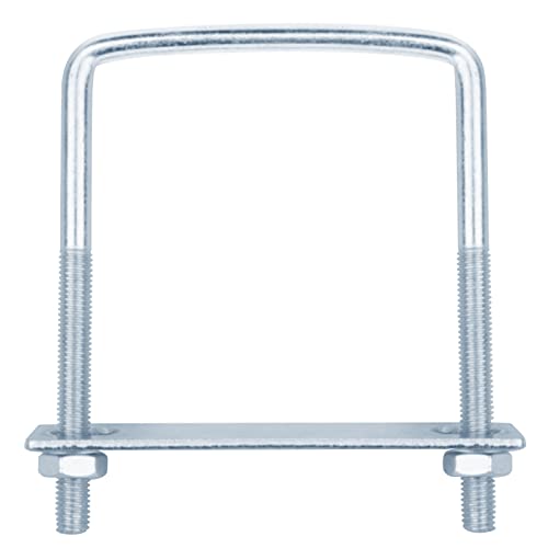 6 PCS 4 Inch Wide Square U-Bolts, 3/8" x 4" x 5-1/2" 3/8" x 4" x 5-1/2"