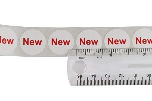 ChromaLabel 3/4 Inch Round New Imprinted Labels, New Item Stickers, Grocery Store and Inventory Labels, 1000 New Stickers per Dispenser Box - Case of 5 3/4" Pack of 5