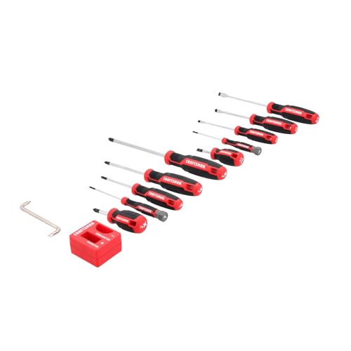 CRAFTSMAN Screwdriver Set, 12 Pc, Includes Flat Head and Phillips Screwdrivers, Offset, Magnetizer/Demagnetizer (CMHT65130) New Version