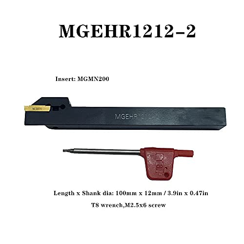 1/2'' Indexable Metal Lathe Turning Tool Holder with Carbide Turning Inserts Black