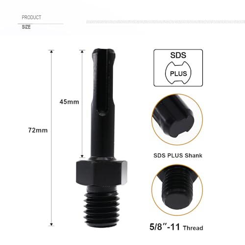 SHDIATOOL 1-3/8 Inch Granite Hole Saw Plus SDS Adapter for Marble Hard Stone Bricks