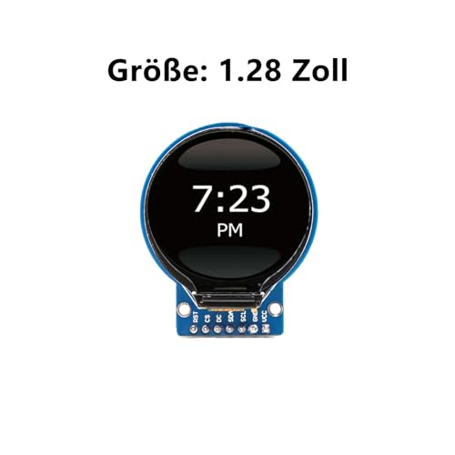 2 pieces GC9A01 1.28 inch circular TFT screen for Arduino RGB IPS | HD 240 x 240 resolution SPI interface LCD display module for display devices, real-time monitoring and instrument display Pack of 2