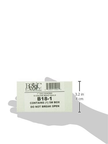 B&C Eagle B18-1 1-Inch x 18 Gauge Galvanized Straight Brad Nails (5,000 per box)