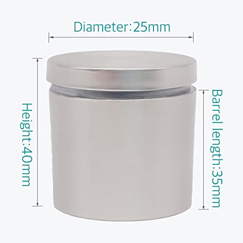 1 x 1-5/8 Inch Standoff Hardware for Plexiglass - Lantee 12 Pcs Stainless Steel Glass Sign Standoff Mounts Screws 25x40mm