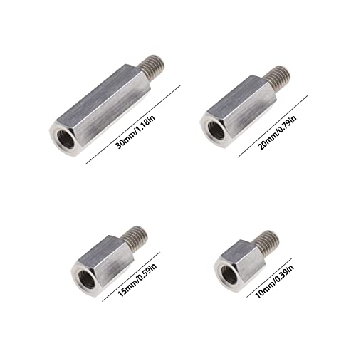 Create idea 8PCS Single Head Stud Hex Standoff Spacers Male to Female Thread 10mm 15mm 20mm 30mm M6 x M6 for PCB Hexagonal Fasteners Hardware Accessories Stainless Steel