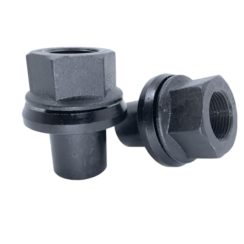 6 Pack - Two-Piece 19mm Sleeve Flange Wheel Lug Nuts, M22x1.5 Hex:33mm Black for Heavy Duty Truck Semi Truck Fit Steel Dual Wheels with Hub Piloted Seat for 26mm Bolt Hole Size by TYK Industries