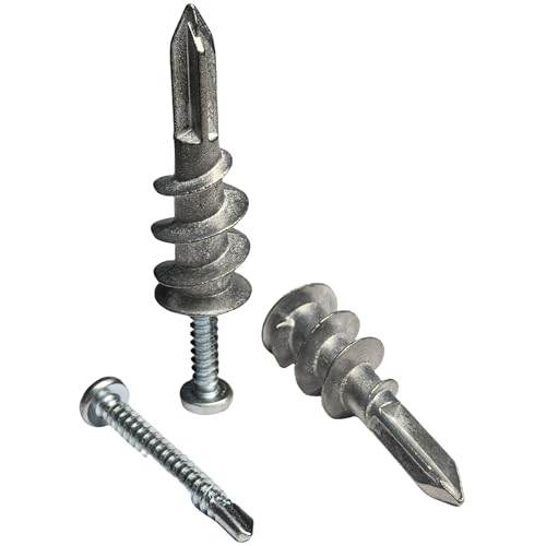 Santie#8 Zinc Self-Drilling Drywall Anchor Kit with Screws-100 Pack (#8)-100 PC