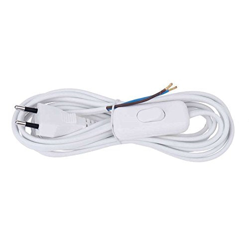 EMOS power cable/power cable/replacement cable/connection cable with switch, 3 m, Euro plug, for lights, lamps, single bulbs