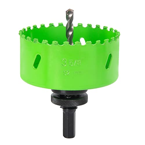 3-5/8 Inch Carbide Grit Hole Saw Cutting Through Stucco, Plaster, Cement Board, Drywall, PVC with 1-1/2" Depth, Up to 3X Faster (Pack of 2) 3-5/8 In. (Pack of 2)