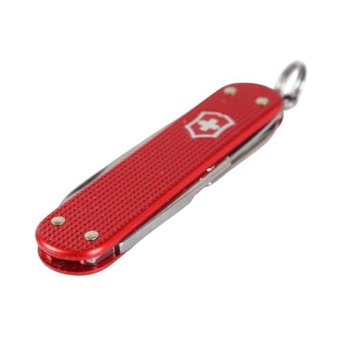 Victorinox Classic SD Alox Swiss Army Knife, Compact, 5 Functions, Swiss Made Pocket Knife with Small Blade, Screwdriver and Key Ring - Sweet Berry (Red)
