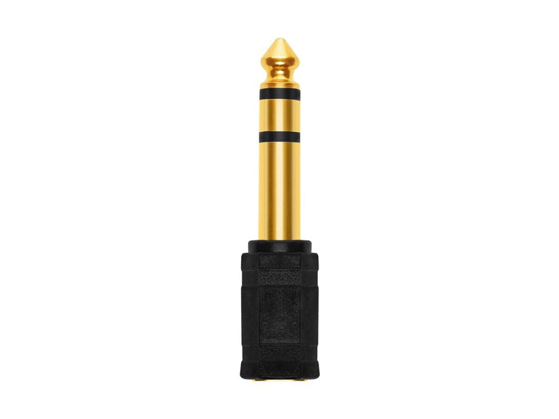 Monoprice 6.35mm (1/4 Inch) Male TRS Stereo Plug to 3.5mm (1/8 Inch) Female TRS Stereo Jack Adapter, Gold Plated, Black Jack Adaptor