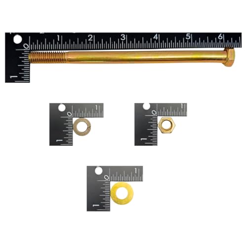 3/8"-16 x 6 Grade 8 Bolts (10-Pack) – Heavy-Duty Hex Bolts Includes Flat Washers Lock Washers & Nuts – High-Strength SAE 6.0" Coarse Bolts for Automotive, Machinery & Construction 3/8" x 6" Standard Nut 10