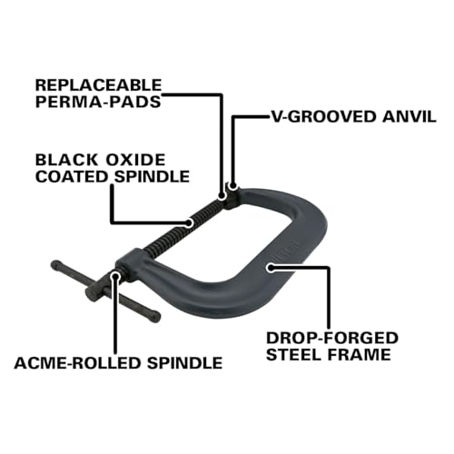 Wilton C-Clamp, 4-1/4" Opening, 3-1/4" Throat, 6200 Lbs. Clamping Force (Model 404) 4-1/4 in. Pack of 1