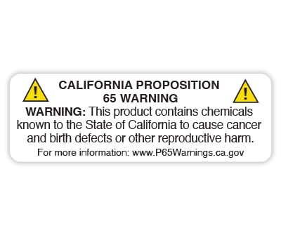 ChromaLabel 1 Inch x 3 Inch Proposition 65 Full Warning Rectangle Labels (250/Roll) 1" x 3"