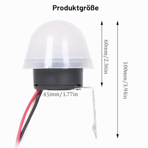Greluma 2pcs DC 12V 10A Photocell Sensor Switch Auto On/Off Switch for Street Lights Photo Control Sensor Switch
