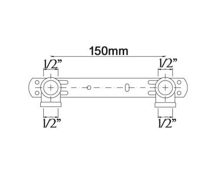 Aqbau® mounting unit mounting plate wall disc for bathroom fittings water drinking water heating brass metal 1/2"x1/2" 150mm 1/2"x1/2" - 150mm