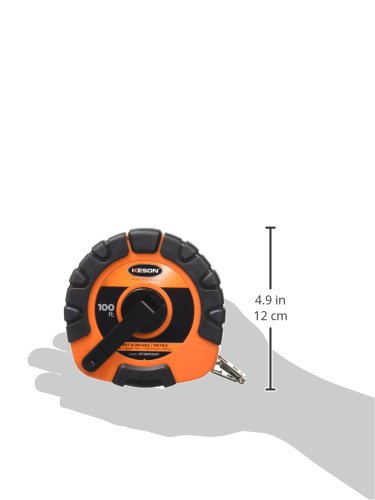 Keson 100 ft/30m Tape Measure, 3/8 in Blade ST18M100Y - 1 Each 30.5 m ft, in, 1/8 & m, cm, 2mm