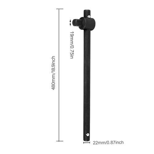 3/4 Inch Drive Sliding T-Handle Socket Wrench, 18.9 Inch Heavy Duty Steel Bar 3/4"
