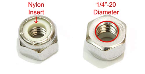 1/4" Stainless Steel Lock Nut and Washer Bundle (200 piece Pack, 100 of Each) By Bolt Dropper