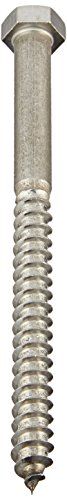 Hillman 832076 3/8 x 5-Inch Stainless Steel Hex Lag Screws, 25-Pack
