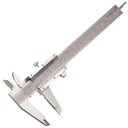 Spurtar Vernier Caliper 150 mm, Calliper Analogue 0.02 mm / 0.001 Inch | Accuracy calliper analogue with locking screw for household and industrial measurement mm/inch double scale