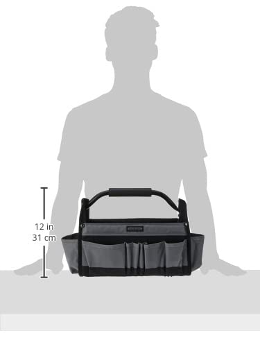 McGuire-Nicholas 15" Collapsible Tool Tote, Grey and Black Tool Tote Bag, 22015 14 exterior pockets in various sizes Collapsible Tote