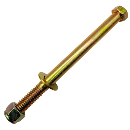 7/16"-14 x 5-1/2" Grade 8 Bolts (10-Pack) – Heavy-Duty Hex Bolts Includes Flat Washers & Nylon Lock Nuts – High-Strength SAE J429 Anti-Vibration 5.5" Coarse Thread Bolts 10 Bolts, Washers, Nuts