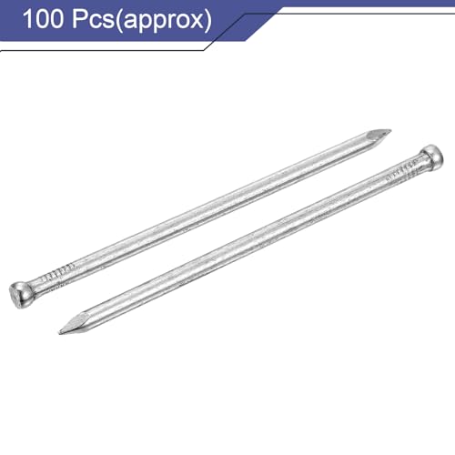 uxcell Finishing Nails 100pcs 100mm 4 Inch Hand-Drive Hardware Carbon Steel Nail Lost Head Nail