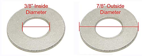 Bolt Dropper 1/2" Flat Finish Washer, 1-1/4" Outside Diameter (20 Pack)-3/8" Stainless Washer 7/8" OD (100pc), 18-8 (304) Stainless Steel