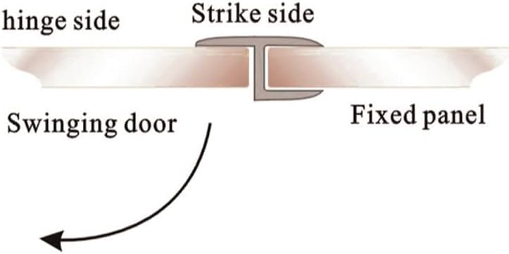 78" Shower Door Side Seal Strip for 1/4 inch Frameless Glass Shower Door Clear Polycarbonate(39" X2) 39"X2 Pieces 1/4" Door